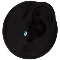 Embout ovale turquoise Push Fit Modèle d'oreille noir avec embout ovale turquoise