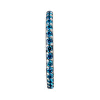 Piercing Clicker en Cristal Turquoise Anneau de piercing fin avec des cristaux turquoise sur fond blanc